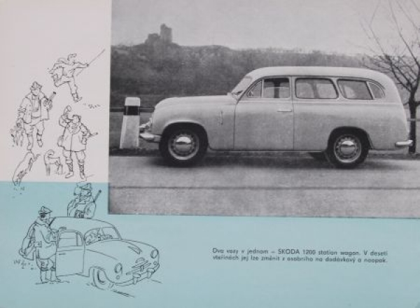 Skoda Modellprogramm 1953 Automobilprospekt (4547)